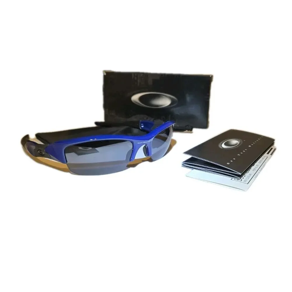 NEW Oakley Flak Jacket MHP Blue Frame Grey Lens Y2K Vintage Sunglasses AUTHENTIC